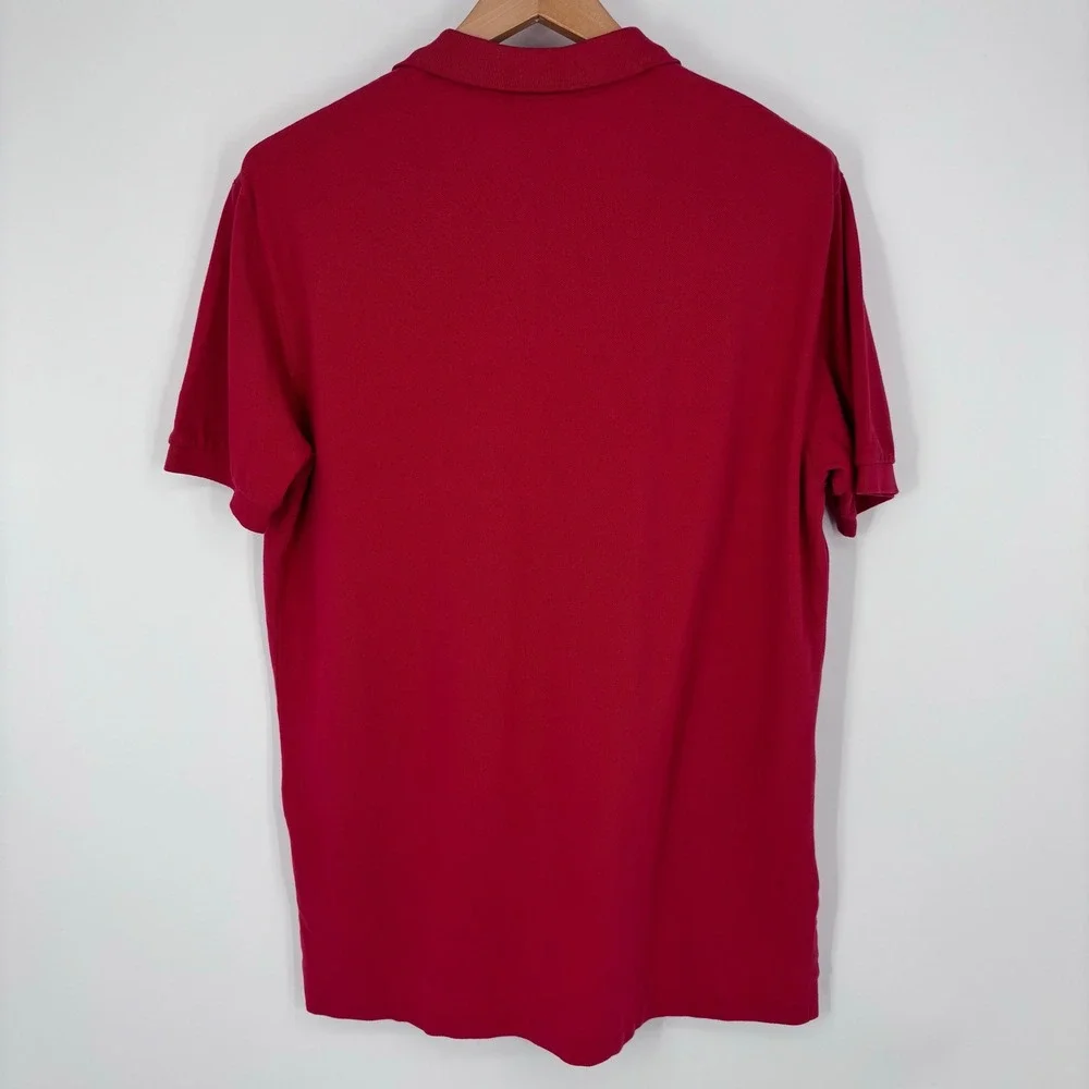 Polo Ralph Lauren Classic Fit Cotton Pique Shirt Mens XL Red Short Sleeve Pony